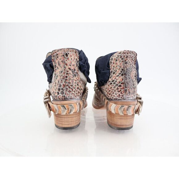 Freebird By Steven Blade Boot Womens 9 Pink Multi Croc Block Heel Slip On NEW - Picture 4 of 10